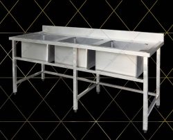 Chậu rửa bát 3 ngăn - Chậu rửa inox cao cấp có kệ thanh