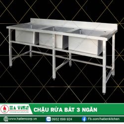 Chậu rửa bát 3 ngăn - Chậu rửa inox cao cấp có kệ thanh