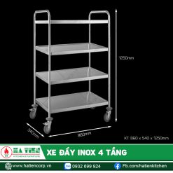 Xe đẩy inox 4 tầng