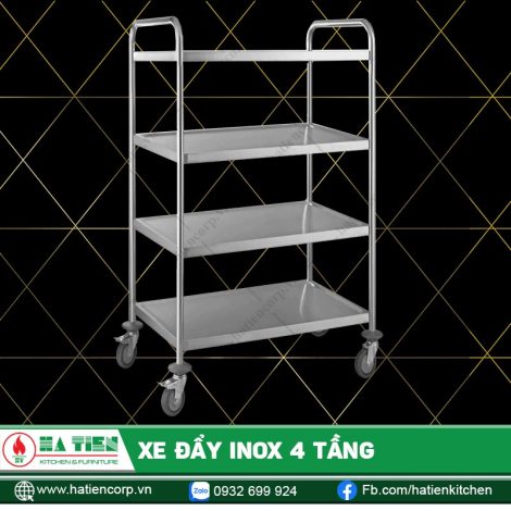 Xe đẩy inox 4 tầng