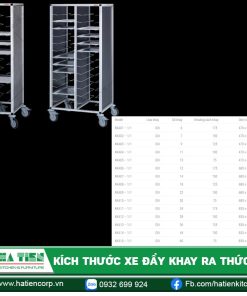 Xe đẩy khay ra thức ăn