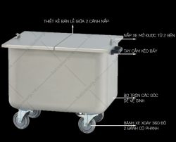 Xe đẩy thức ăn nhà hàng Hà Tiên - Xe đẩy thức ăn gọn nhẹ