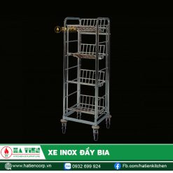 Xe inox đẩy bia