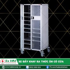Xe khay ra thức ăn có cửa