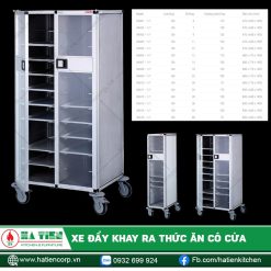 Xe khay ra thức ăn có cửa