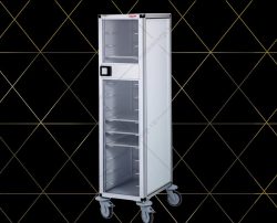 Xe khay ra thức ăn có cửa