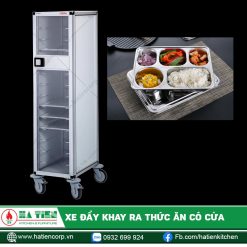 Xe khay ra thức ăn có cửa
