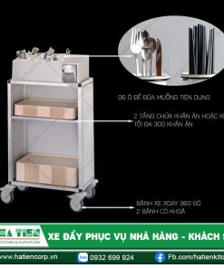 Xe Phục Vụ - Xe Đẩy Phục Vụ Nhà Hàng Khách Sạn