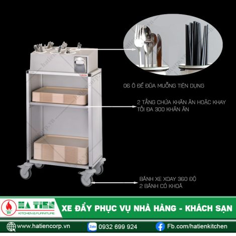 Xe Phục Vụ - Xe Đẩy Phục Vụ Nhà Hàng Khách Sạn