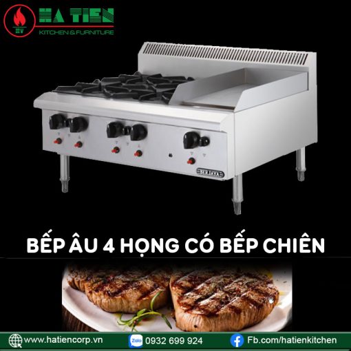 Bếp âu 4 họng có bếp chiên phẳng OB4GG1B-17