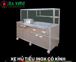 Xe Hủ Tiếu Inox Có Kính Dùng Điện