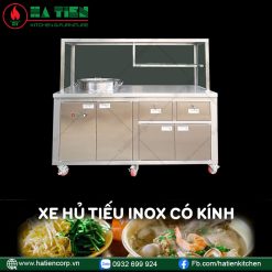 Xe Hủ Tiếu Inox Có Kính Dùng Điện