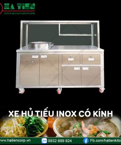 Xe Hủ Tiếu Inox Có Kính Dùng Điện