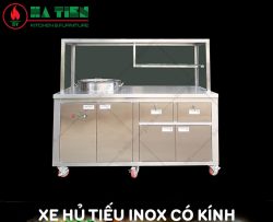 Xe Hủ Tiếu Inox Có Kính Dùng Điện