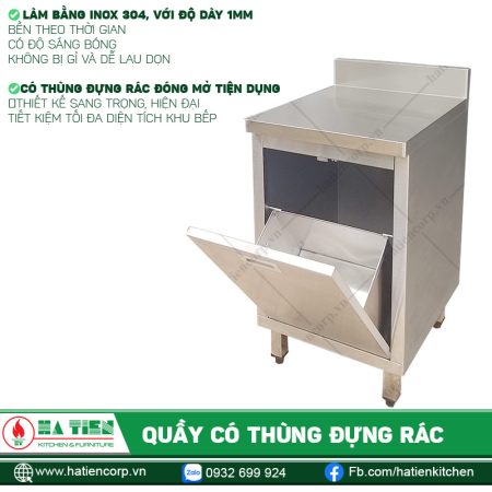 Quầy Có Thùng Đựng Rác - Quầy Inox Có Thùng Đựng Rác - hình 9
