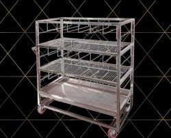 Xe úp khay ăn bằng inox cao cấp - Xe phơi khay cơm inox