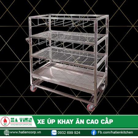 Xe úp khay ăn bằng inox cao cấp - Xe phơi khay cơm inox