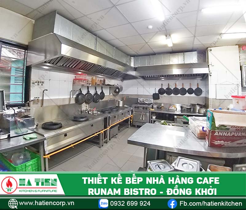 Thiết kế bếp hiện đại - Nhà hàng cafe RuNam Bistro Đồng Khởi