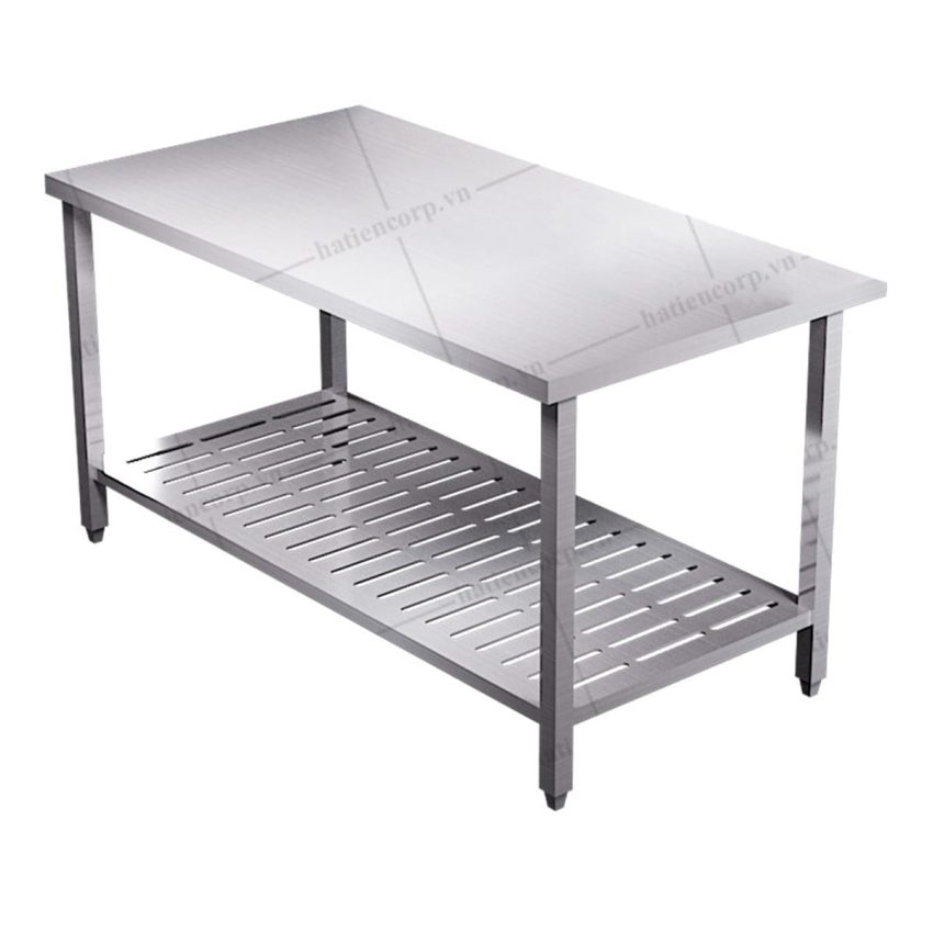Bàn inox 2 tầng đột lỗ