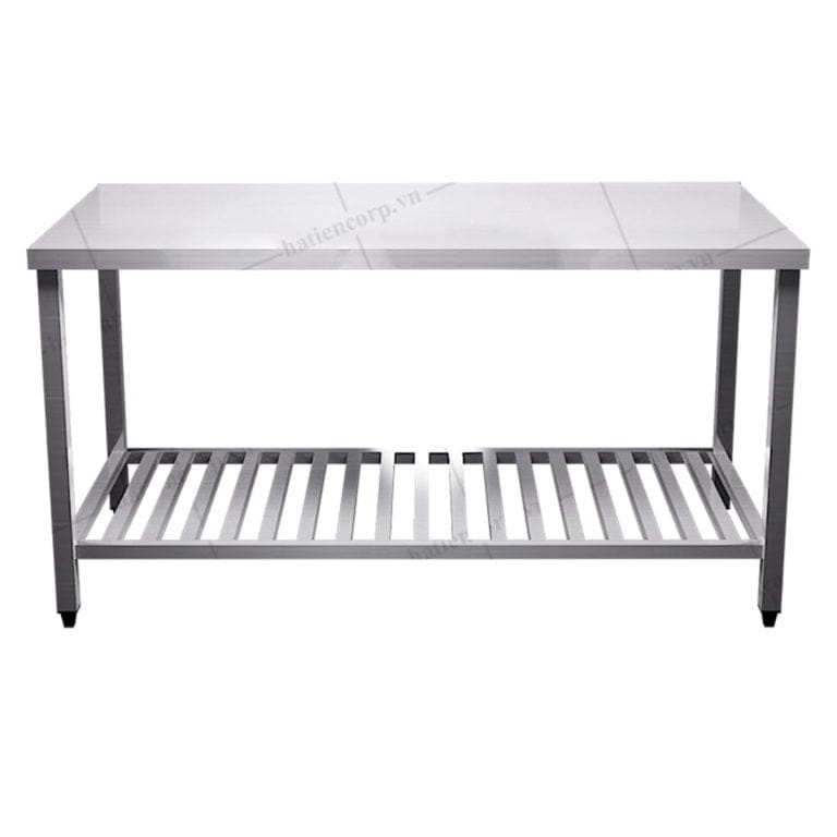 Bàn inox 2 tầng kệ thanh