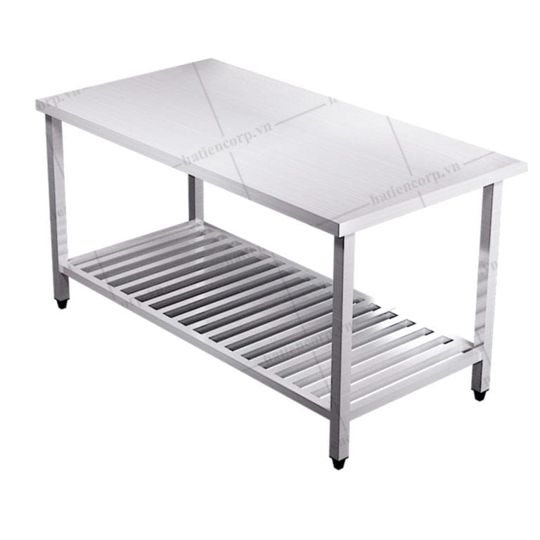Bàn inox 2 tầng kệ thanh
