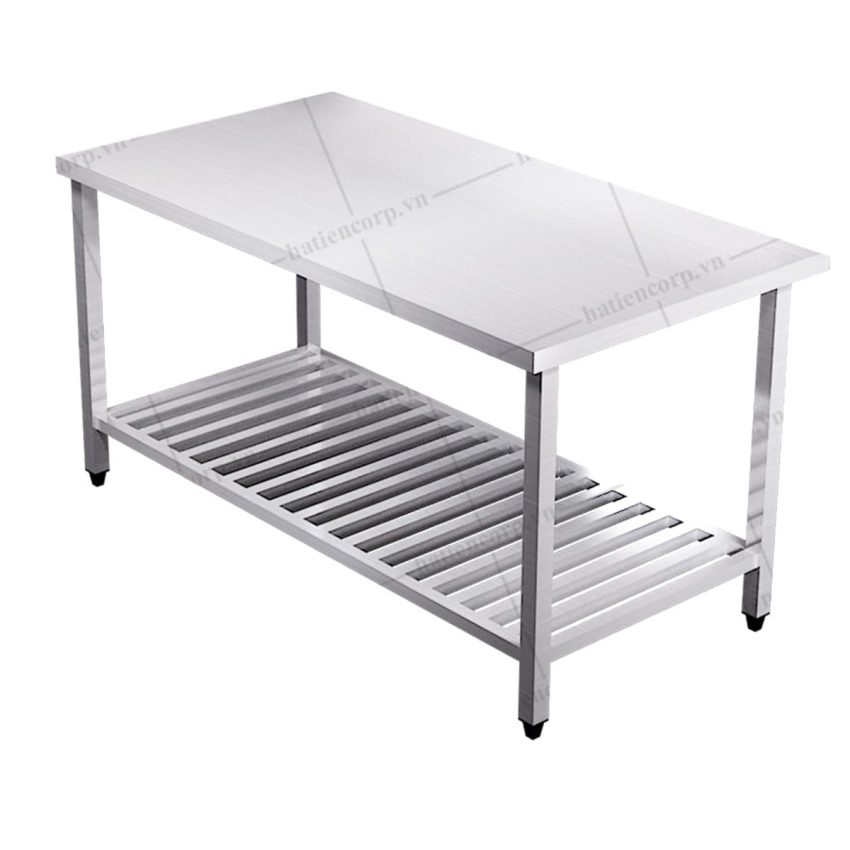 Bàn inox 2 tầng kệ thanh