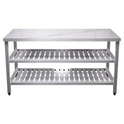 Bàn inox 3 tầng kệ đột lỗ