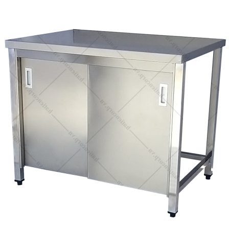 Bàn inox 1500x600x850mm có cửa lùa – Bàn inox 304 cao cấp, chất lượng cao