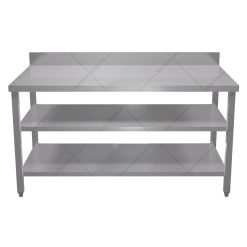 Bàn inox 3 tầng có thành