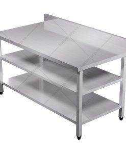 Bàn inox 3 tầng có thành
