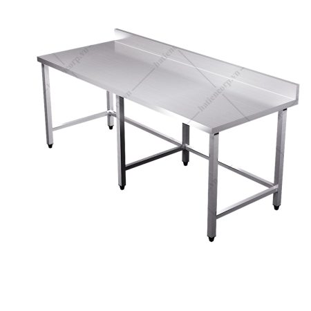 Bàn inox 2400x750x850mm có thành – Bàn inox 304 cao cấp, chất lượng cao