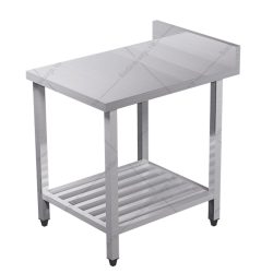 Bàn inox 2 tầng kệ thanh có thành