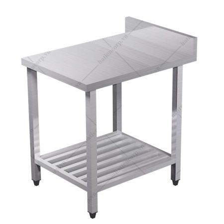 Bàn inox 2 tầng kệ thanh có thành