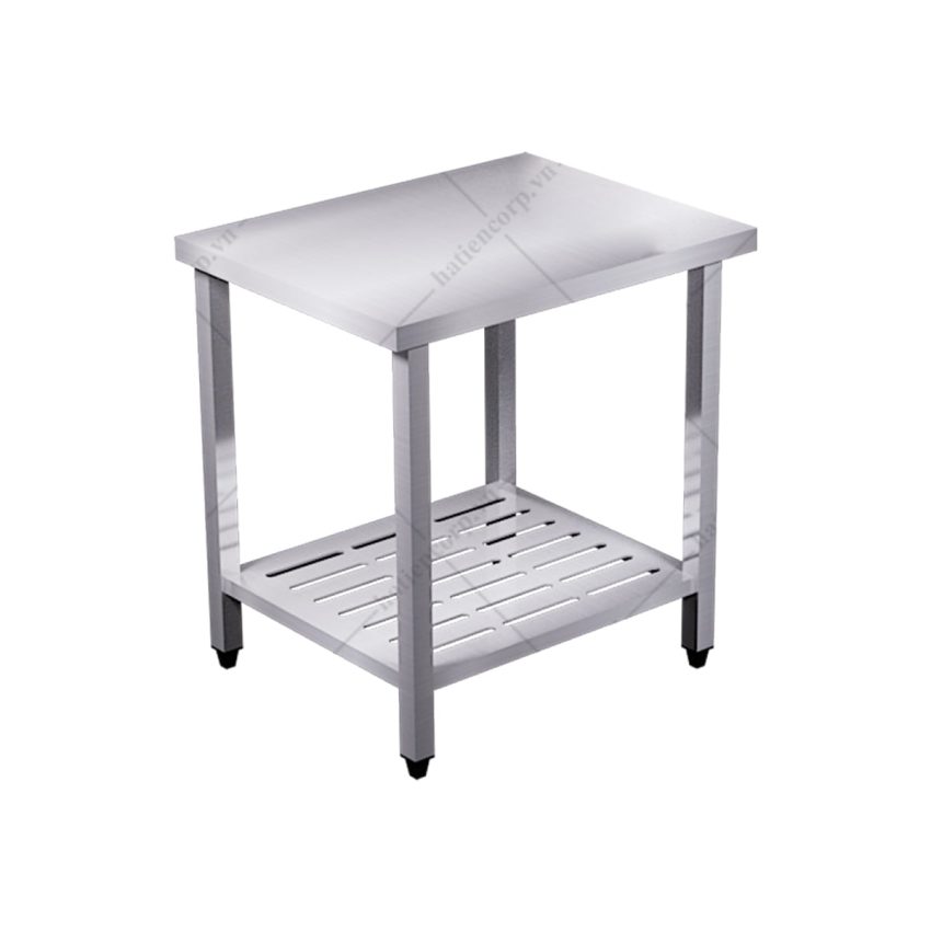 Bàn inox 2 tầng đột lỗ