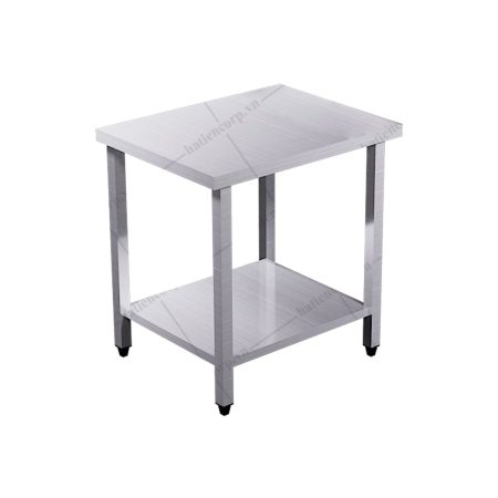 bàn inox 2 tầng kệ phẳng