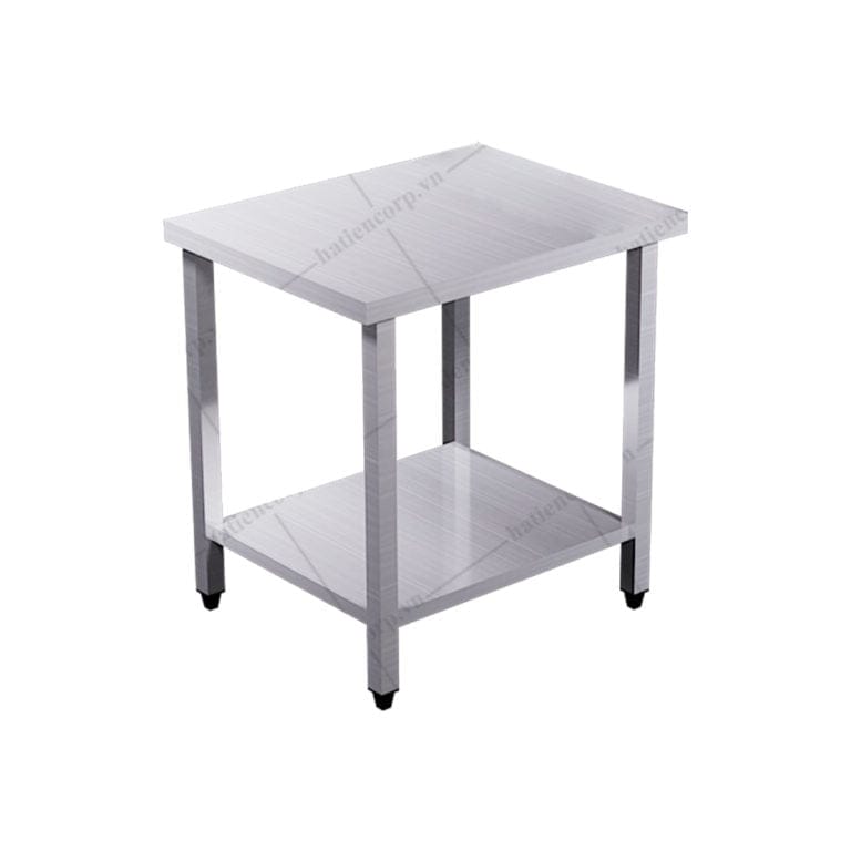 bàn inox 2 tầng kệ phẳng