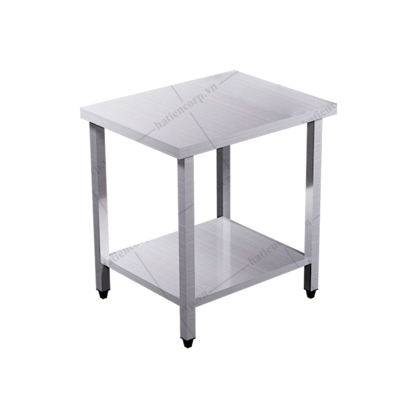 bàn inox 2 tầng kệ phẳng