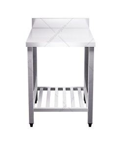 Bàn inox 2 tầng kệ thanh có thành