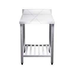 Bàn inox 2 tầng kệ thanh có thành