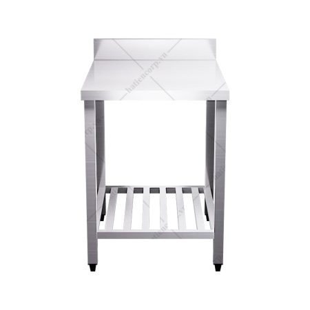 Bàn inox 2 tầng kệ thanh có thành