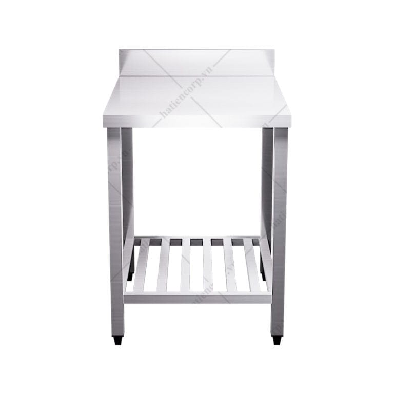 Bàn inox 2 tầng kệ thanh có thành