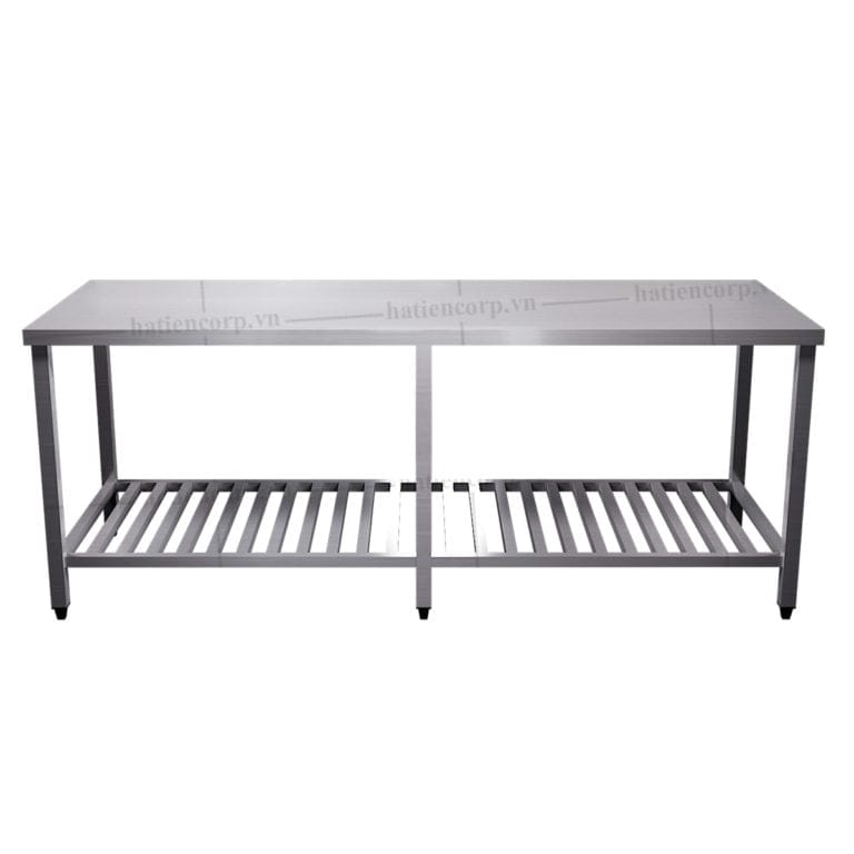 Bàn inox 2 tầng kệ thanh