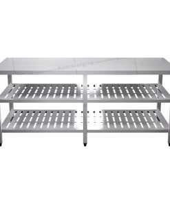 Bàn inox 3 tầng đột lỗ