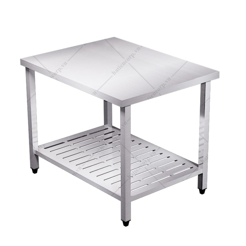 Bàn inox 2 tầng đột lỗ
