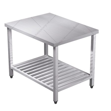Bàn inox 2 tầng kệ thanh
