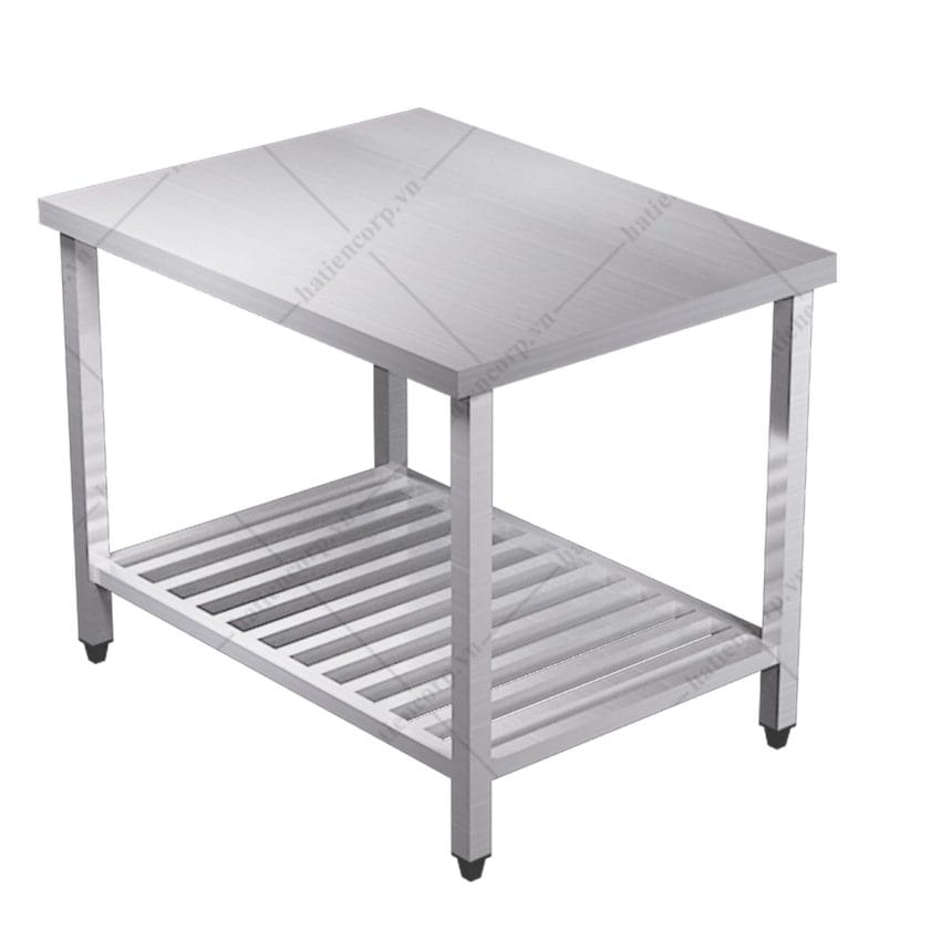 Bàn inox 2 tầng kệ thanh