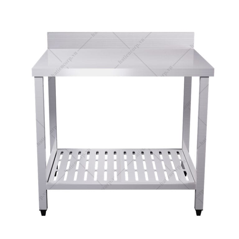 bàn inox 2 tầng, bàn inox 304 cao cấp, kệ đột lỗ