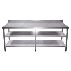 Bàn inox 3 tầng có thành