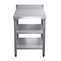 Bàn inox 3 tầng có thành