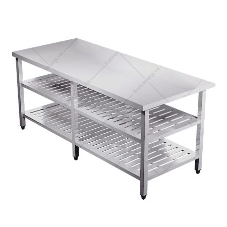 Bàn inox 3 tầng đột lỗ
